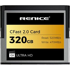 RENICE 512GB CFast 2.0 Memory Card-up to 520MB/s Read Speed-6K HD Video Recording