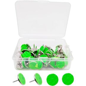 50 pcs Reflective Tacks for Trail Marking, Reflective Trail Markers Reflective Thumb Tacks Glow in The Dark Tacks for Hunting Hiking Camping Outdoor Survival with Clear Box (Mixed Crackle Colors)