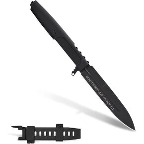 Extrema Ratio - Requiem (Black), Bohler N690 steel blade 4.9 mm thick, hardened to 58 HRC, black burnished finish, lightweight ergonomic handle, made in Italy