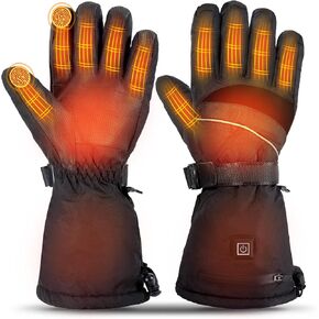 Heated Gloves 8H Working Hours Rechargeable Lithium Battery 3 Temperature Settings Electric Heat Resistant Gloves for Men Women for Sports Outdoor Climbing Hiking Skiing Winter Handwarmer