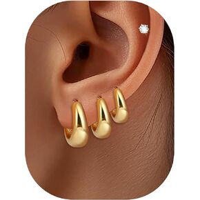 Gold Flat Back Stud Earrings for Women Hypoallergenic Surgical Stainless Steel Flatback Stud Earring Set