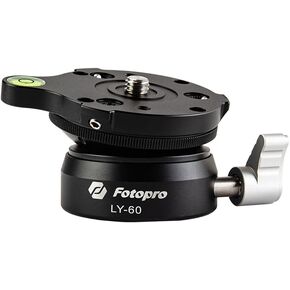 Fotopro Tripod Leveling Base 45mm Camera Level with Bubble Level Aluminium ±15° Adjustment Plate with 1/4" 3/8" Mounting Screws for Tripod Head, Compatible with DSLR Camera Camcorder, LY-20 PRO
