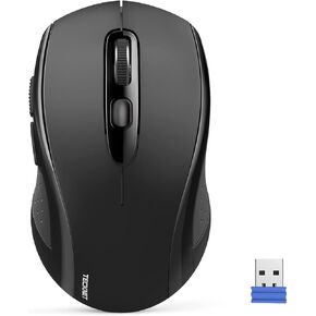 TECKNET Wireless Bluetooth Mouse for MacBook, 4000DPI 2-in-1 Bluetooth Mouse for Laptop (BT 5.0/3.0+2.4G USB), Computer Mouse Compatible with Chromebook, Windows Computers/Laptops - Blue