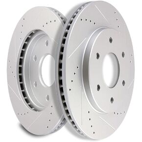 SCITOO 2pcs Front Drilled Slotted Brake Rotors Brakes Kit fit for 2004-2005 for Infiniti QX56,2005 for Nissan Armada,2004-2005 for Nissan Titan