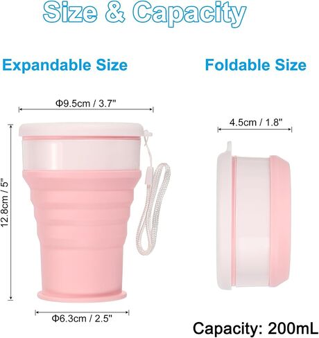 PATIKIL Collapsible Cup, 350mL Travel Folding Cup Silicone Portable Drinking Cup for Camping Hiking Outdoors, Gray in Kuwait