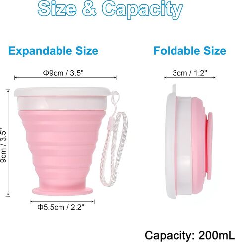 PATIKIL Collapsible Cup, 350mL Travel Folding Cup Silicone Portable Drinking Cup for Camping Hiking Outdoors, Gray in Kuwait