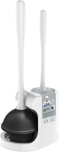 MR.SIGA Toilet Plunger and Bowl Brush Combo for Bathroom Cleaning, Gray, 1 Set in Kuwait