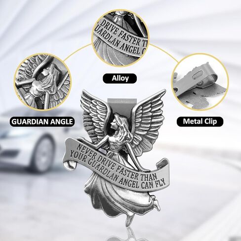 مشبك قناع السيارة Guardian Angel، وسام سانت كريستوفر للسيارة، ملحقات سلامة السيارة هدايا للسائقين الجدد والمراهقين والأولاد وأصدقاء العائلة in Kuwait