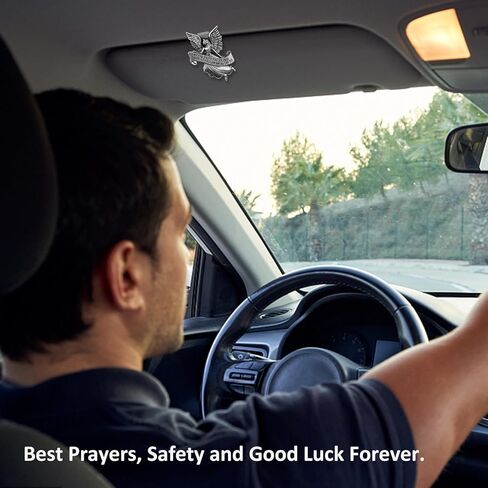مشبك قناع السيارة Guardian Angel، وسام سانت كريستوفر للسيارة، ملحقات سلامة السيارة هدايا للسائقين الجدد والمراهقين والأولاد وأصدقاء العائلة in Kuwait