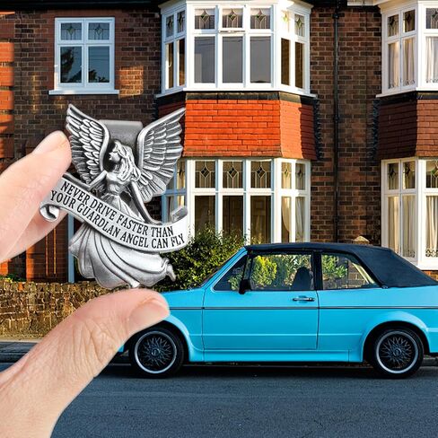 مشبك قناع السيارة Guardian Angel، وسام سانت كريستوفر للسيارة، ملحقات سلامة السيارة هدايا للسائقين الجدد والمراهقين والأولاد وأصدقاء العائلة in Kuwait