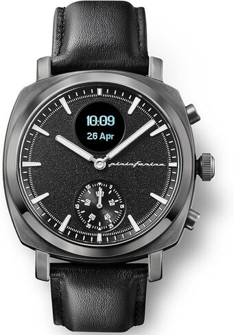 pininfarina Senso Sport Hybrid Smartwatch - Analogue Watch with FKM Strap, Digital Display, & Fitness Tracker for Steps, Calories, & Sleep - Compass & GPS Tracking - Moonlight Silver in Saudi Arabia