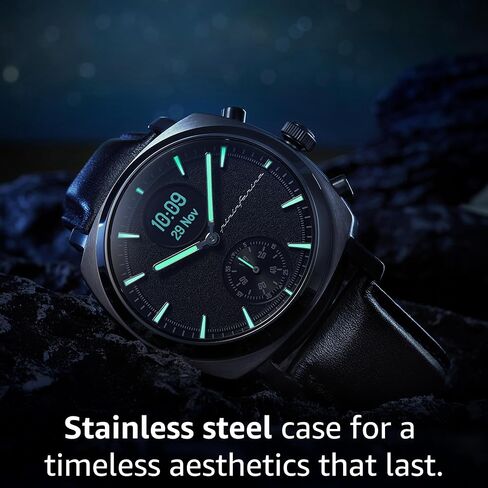 pininfarina Senso Sport Hybrid Smartwatch - Analogue Watch with FKM Strap, Digital Display, & Fitness Tracker for Steps, Calories, & Sleep - Compass & GPS Tracking - Moonlight Silver in Saudi Arabia