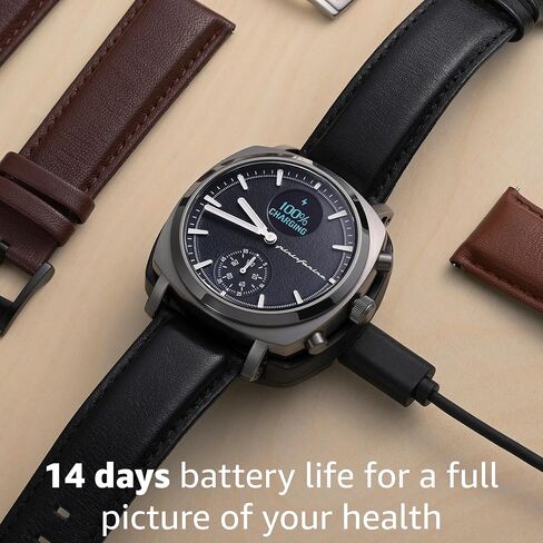 pininfarina Senso Sport Hybrid Smartwatch - Analogue Watch with FKM Strap, Digital Display, & Fitness Tracker for Steps, Calories, & Sleep - Compass & GPS Tracking - Moonlight Silver in Saudi Arabia