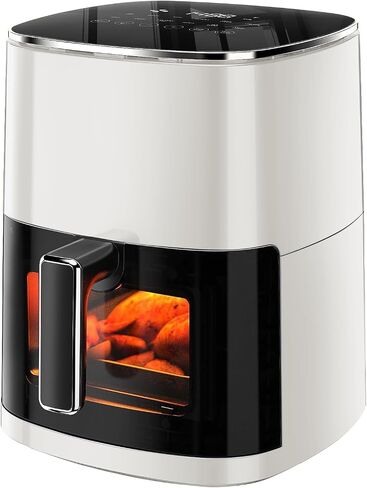 Fryer Simple Deluxe Air - 6.34 QT Digital Airfryer مع نافذة مرئية ، 12 وظائف مسبقة ، سلة غير آمنة من غسالة الصحون ، 1700 واط ، رمادي in Kuwait