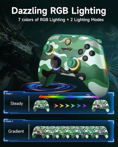 EasySMX X15 PC Controller - Enhanced Wireless Bluetooth Controller with Hall Joysticks/Hall Triggers/RGB Lighting - No Stick Drift, No Dead Zone - Work for Windows PC, Android, Steam and Switch in Kuwait