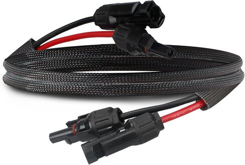 Solar Panel Extension Cable 6FT, Twin Wire Female and Male Connector Solar Cable Upgrade Fit for Home and RV Solar Panels Wire Adapter, 10AWG with Flame Retardant Protective Sleeving Solar PV Wires in Saudi Arabia