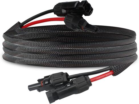 Solar Panel Extension Cable 6FT, Twin Wire Female and Male Connector Solar Cable Upgrade Fit for Home and RV Solar Panels Wire Adapter, 10AWG with Flame Retardant Protective Sleeving Solar PV Wires in Saudi Arabia