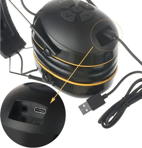 فطائر أذن الراديو الرقمية ، حماية الأذن حماية الأذن مع ميكروفونات الازدهار ، الطاقة بواسطة بطارية AAA ، سماعة رأس Radio Bluetooth AM FM لقص العشب في الهواء الطلق (الأزرق) in Kuwait