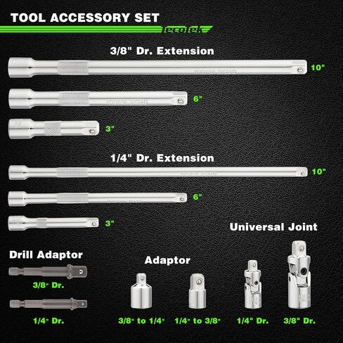11Pcs 3/8" Drive Spark Plug Socket Set with Click Torque Wrench, Spark Plug Gapper, Universal Joint, Extension Bar, 9/16", 5/8", 3/4", 13/16", 14, 16 and 18mm, CR-V Sockets with Rubber Rings in Saudi Arabia