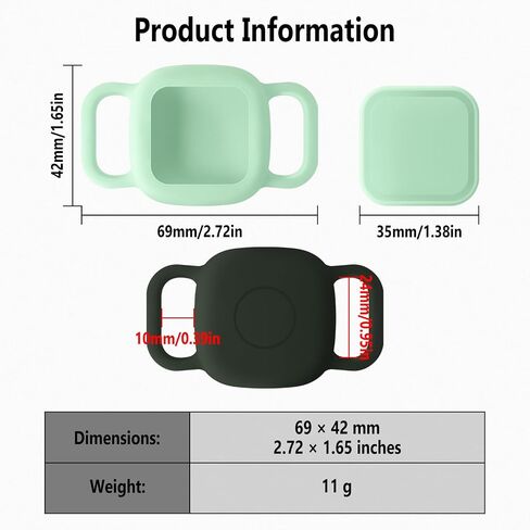 Geiomoo Silicone Case for Tile Mate (2024), Tile Mate (2022), Tile Mate (2020) Tracker, Finder Tag Protective Cover for Pet Collar (Luminous Green+Pink+Blue) in Kuwait