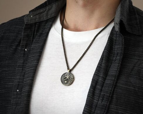 Small Brass Viking Wolf Yin Yang Necklace With Full Set of Runes For Men and Women - Wolves Fenrir Geri Freki Skoll Hati - Viking Norse Protection Charm With 22 Inch Chain in Saudi Arabia