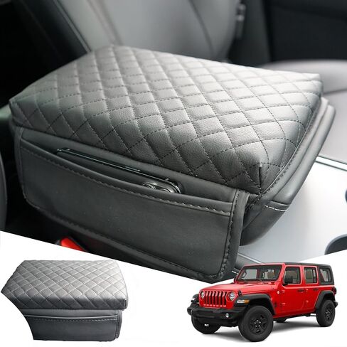2025 New Car Center Console Cover for Toyota Tacoma 2016-2025, Black Leather Car Armrest Cover Cushion with 2 Storage Bags for Toyota Tacoma Car Accessories 2025 2024 2023 2022 2021 2020 2019 2018 in Saudi Arabia