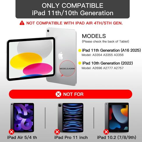 Nokbabo for iPad 10th Generation مع لوحة المفاتيح ، حالة لوحة مفاتيح Folio اللاسلكية المغناطيسية مع حامل قلم رصاص ، لوحة مفاتيح لـ iPad 10th Generation 10.9 بوصة - منتصف الليل in Kuwait