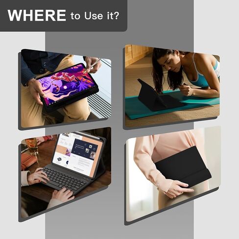 Nokbabo for iPad 10th Generation مع لوحة المفاتيح ، حالة لوحة مفاتيح Folio اللاسلكية المغناطيسية مع حامل قلم رصاص ، لوحة مفاتيح لـ iPad 10th Generation 10.9 بوصة - منتصف الليل in Kuwait