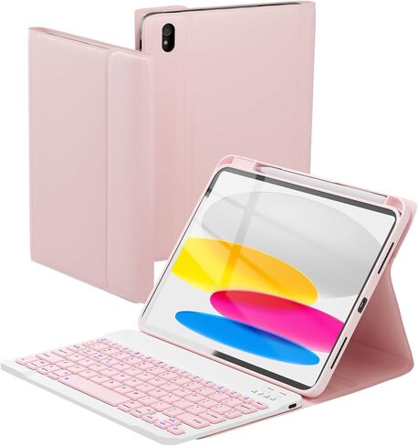 Nokbabo for iPad 10th Generation مع لوحة المفاتيح ، حالة لوحة مفاتيح Folio اللاسلكية المغناطيسية مع حامل قلم رصاص ، لوحة مفاتيح لـ iPad 10th Generation 10.9 بوصة - منتصف الليل in Kuwait