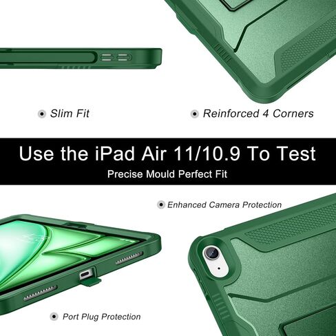 Soke Case for iPad Air 11-Inch M2, iPad Air 6th/5th/4th Generation (2024/2022/2020), with Built-in Screen Protector and Kickstand, Rugged Full Body Protective Cover for Apple Air 10.9 - Violet in Kuwait