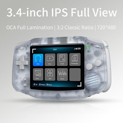 RG34XX Retro Handheld Game Console 3.4 "IPS Screen 32G Linux 64-bit System RG 34XX Console Mame Console Support 5G WiFi Bluetooth ، Streaming ، HD TV Output ، مع حماية حقيبة (Indigo) in Kuwait