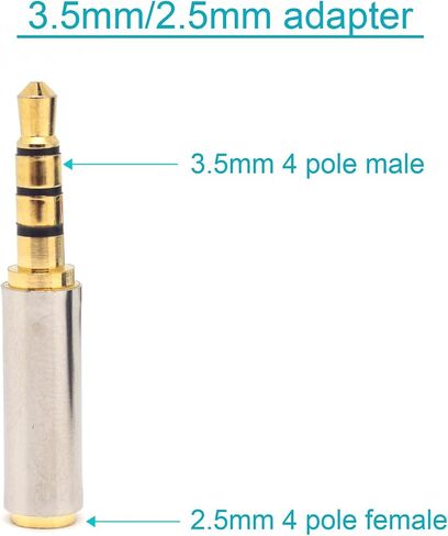 كابل AV 1.5 م/5 أقدام 2.5 مم إلى 3 RCA Aux Jack ، محول من 3.5 مم إلى 2.5 مم للهواتف الذكية ، MP3 ، الأجهزة اللوحية ، مكبرات الصوت ، المسرح المنزلي (مع خط التحويل) in Kuwait