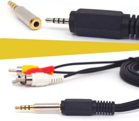 كابل AV 1.5 م/5 أقدام 2.5 مم إلى 3 RCA Aux Jack ، محول من 3.5 مم إلى 2.5 مم للهواتف الذكية ، MP3 ، الأجهزة اللوحية ، مكبرات الصوت ، المسرح المنزلي (مع خط التحويل) in Kuwait