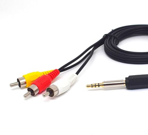 كابل AV 1.5 م/5 أقدام 2.5 مم إلى 3 RCA Aux Jack ، محول من 3.5 مم إلى 2.5 مم للهواتف الذكية ، MP3 ، الأجهزة اللوحية ، مكبرات الصوت ، المسرح المنزلي (مع خط التحويل) in Kuwait