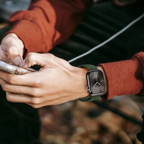 Seltureone Braided Band for Apple Watch Ultra/2 Bands 49mm 46mm 45mm 44mm 42mm Women/Men,Adjustable Parachute Buckle Solo Loop Elastic Stretchy Straps for iWatch Series 10 9 8 7 6 5 4 3 SE Ultra in Kuwait