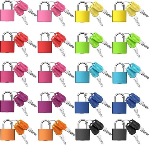 Luggage Locks with Keys Suitcase Locks Mini Metal Keyed Padlocks for Backpack Boxes Laptop Bag School Gym Locker 23mm (Fresh Color,6 Pieces) in Kuwait
