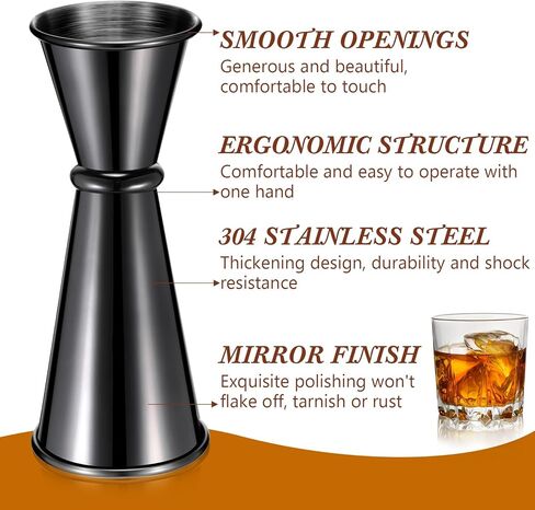 9 Pieces Jigger for Bartending Cocktail Jigger 2 oz 1 oz, 304 Stainless Steel Shot Glass Measuring Cup Shot Measure Jigger Double Japanese Jigger for Bartender Bar Supplies in Kuwait