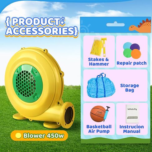 Dinosaur Bounce House Kids Bouncy House Inflatable Slide with Blower, Air Cushion, Ball Pit Pool for Indoor Outdoor in Saudi Arabia