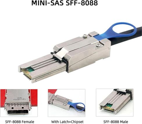 mSAS Cable SFF-8087 Straight to SFF-8087 Right for SAS/RAID Controllers, HDD, Backplanes and Server, 20 in. in Kuwait