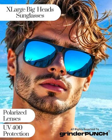 grinderPUNCH 2 Pack XL Polarized Big Wide Frame Large Head Fit Sunglasses for Sports Driving Fishing Glasses in Kuwait