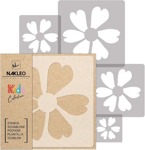 NAKLEO 5 pcs Reusable Plastic Stencils - Pineapple Ananas Tropical - 13.4" to 3.5" - Pattern Children Kids Painting Template Room Decor - Craft DIY Wall Furniture in Saudi Arabia