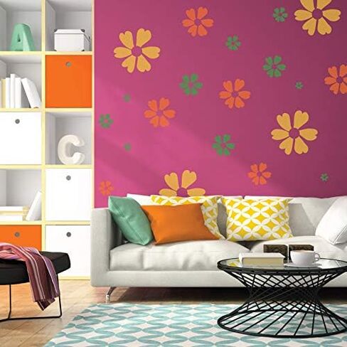 NAKLEO 5 pcs Reusable Plastic Stencils - Pineapple Ananas Tropical - 13.4" to 3.5" - Pattern Children Kids Painting Template Room Decor - Craft DIY Wall Furniture in Saudi Arabia