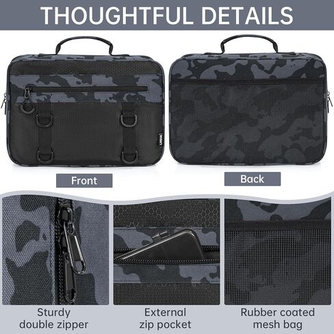 Lure Bag Utility Binder Tackle Bag - with 4 Single Pocket Sleeves and 2 Double Pocket for Lure, Line, Hooks, Sinkers,Black&Green in Kuwait