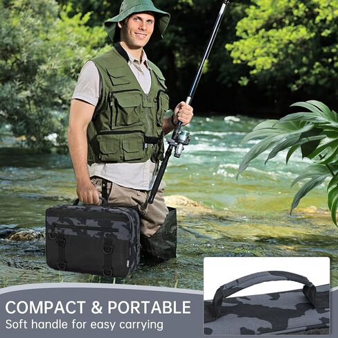 Lure Bag Utility Binder Tackle Bag - with 4 Single Pocket Sleeves and 2 Double Pocket for Lure, Line, Hooks, Sinkers,Black&Green in Kuwait