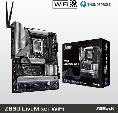 ASROCK Intel Core Ultra Z890 Steel Legend WiFi 7 ATX LGA1851RL-ILM Motherboard DDR5 M.2 PCE. in Kuwait