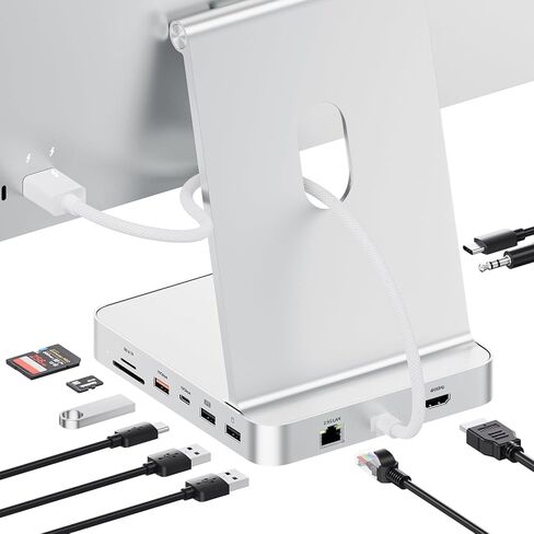 Upgraded 11 in 1 USB C Hub for iMac 24 inch USB Hub 2021 2023 2024 Support M.2 SSD (NOT Included), iMac Hub M1 M3 M4 Accessories, 4K HDMI, 2.5G Ethernet, 5 USB A/C Max 10Gbps, SD/TF - Green in Kuwait