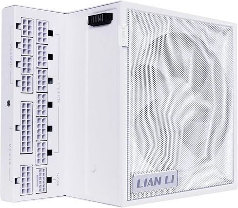 Lian Li Edge Series-1000W Full Modular Power Supply (Fan Hub Included) - Gold-ATX 3.0, 3.1-PCIE 5.1-L-Shape Design for Dual Chamber Case-120mm FDB Fan-Supports up to 4 USB Device - White (EG1000G.WH) in Kuwait