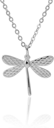 Dragonfly Charm Pendant Necklace Sterling Silver Dragonfly Necklace for Women Dainty Gold Rose Gold Pleated Necklace Jewelry Gift (Gold) in Saudi Arabia