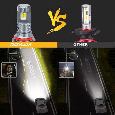 ROYLUX H13 9008 Fog Light Bulb, 24000LM 600% High Brightness 6000K Cool White for Powersports ATV UTV, Pack of 2 in Saudi Arabia