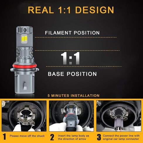 ROYLUX H13 9008 Fog Light Bulb, 24000LM 600% High Brightness 6000K Cool White for Powersports ATV UTV, Pack of 2 in Saudi Arabia